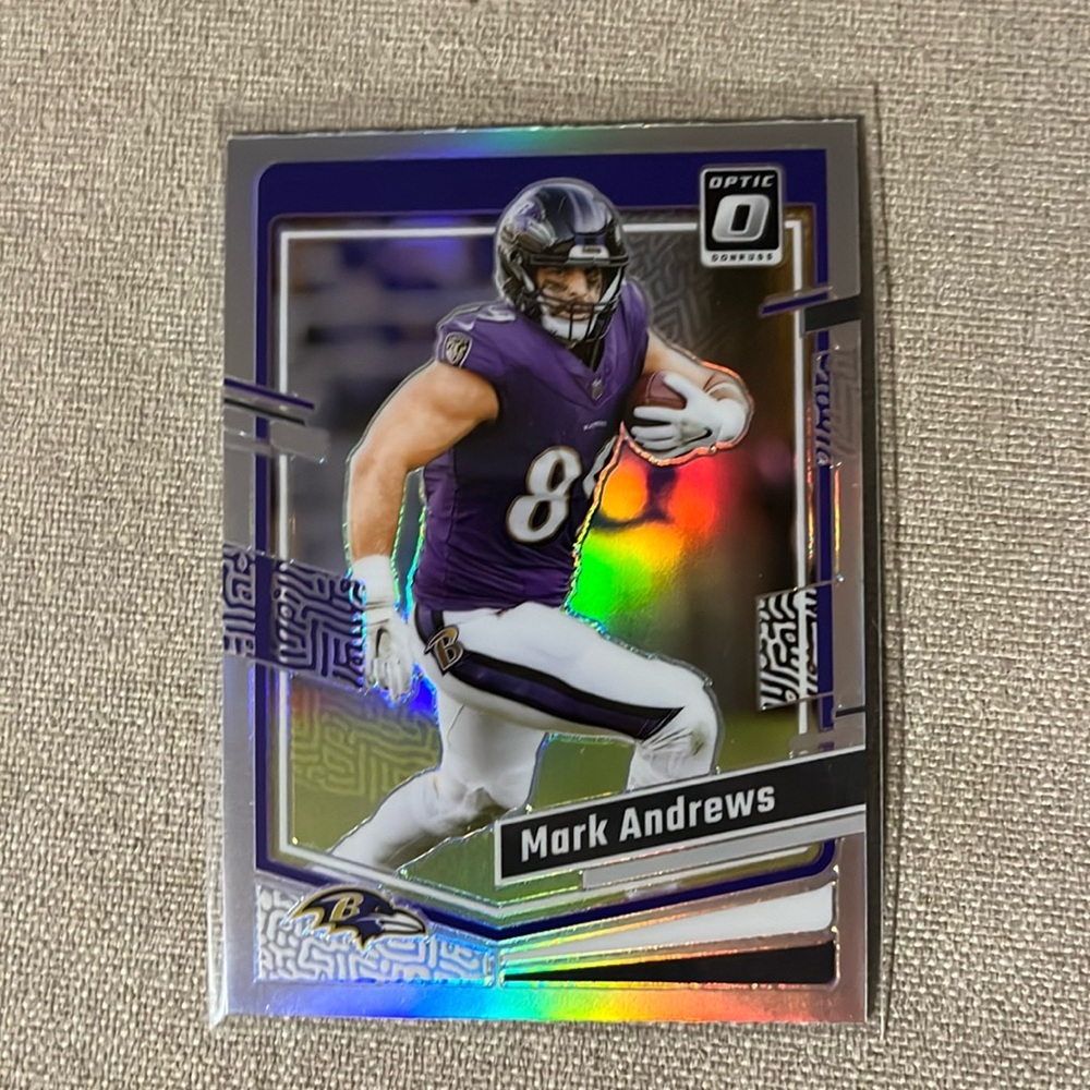 Mark Andrews 2023 Donruss Optic Mark Andrews Silver Prizm Baltimore Ravens NFL